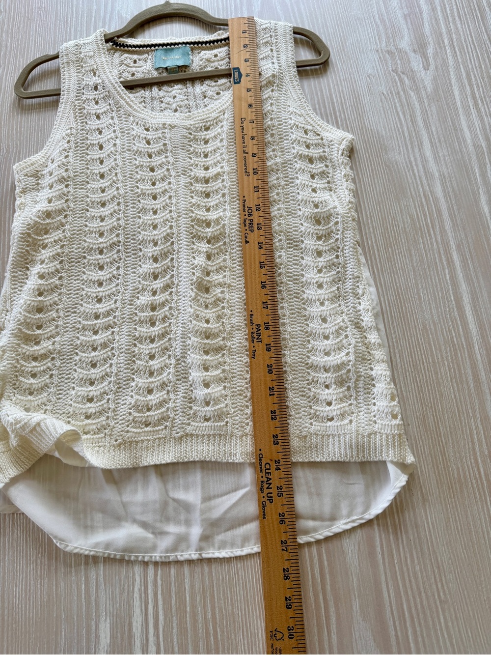 Anthropologie Skies Are Blue Women’s Cream Open-Knit Sweater - Picture 8 of 8